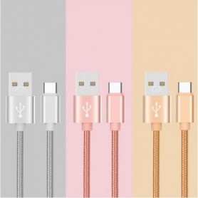Cable Tressé Type C pour Xiaomi Mi 5 Chargeur USB 1m Réversible Connecteur