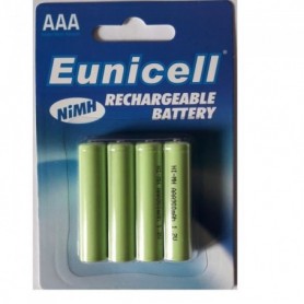 EUNICELL Lot 4 piles rechargeables AAA - LR03 - LR3 1,2 volt 900 mAh