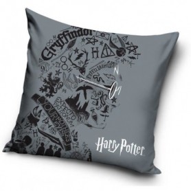 Taie Housse d'oreiller Harry Potter gris 40 x 40 cm