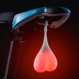 Feu arrière vélo Coeur en forme de lumière rouge d'avertissement silicone