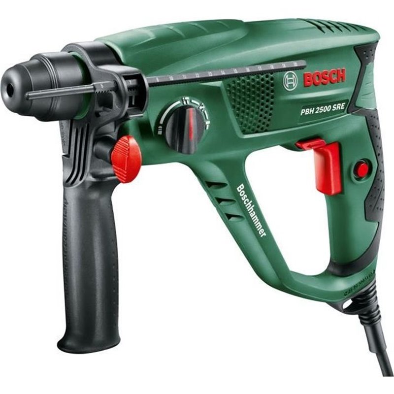 Perforateur Bosch - PBH 2500 SRE (600W, 1,9 J, 0 5.100 cps/min, Livré avec Accessoires et Coffret Plastique)