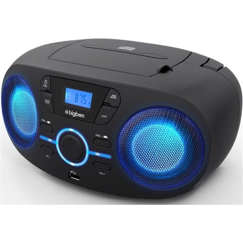 Bigben CD61NUSB LECTEUR CD/USB/RADIO portable avec effets lumineux - N