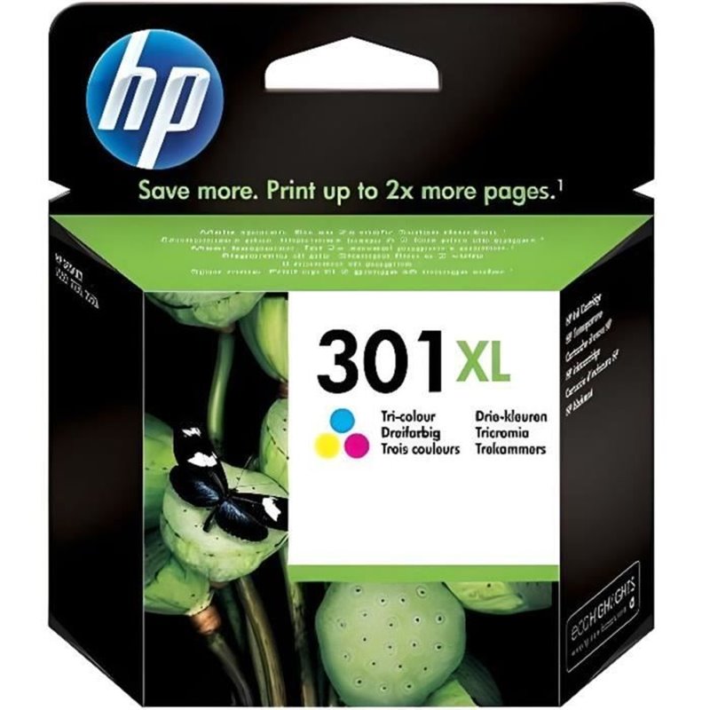 HP 301XL cartouche d'encre trois couleurs grande capacité authentique