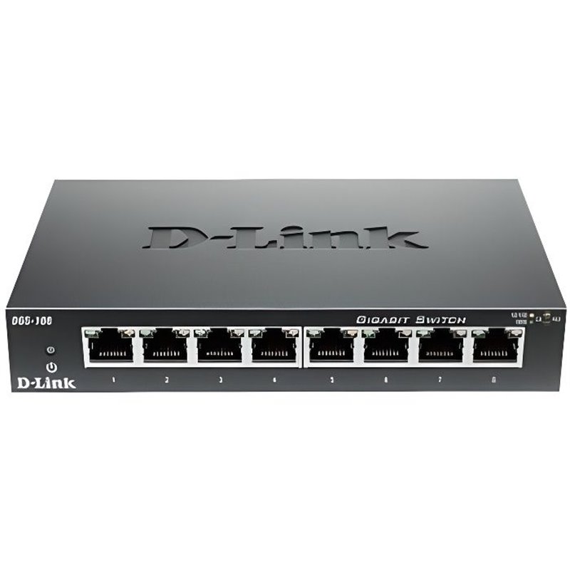 D-Link DGS-108 commutateur réseau Non-géré L2 Gigabit Ethernet (10/100/1000) Noir