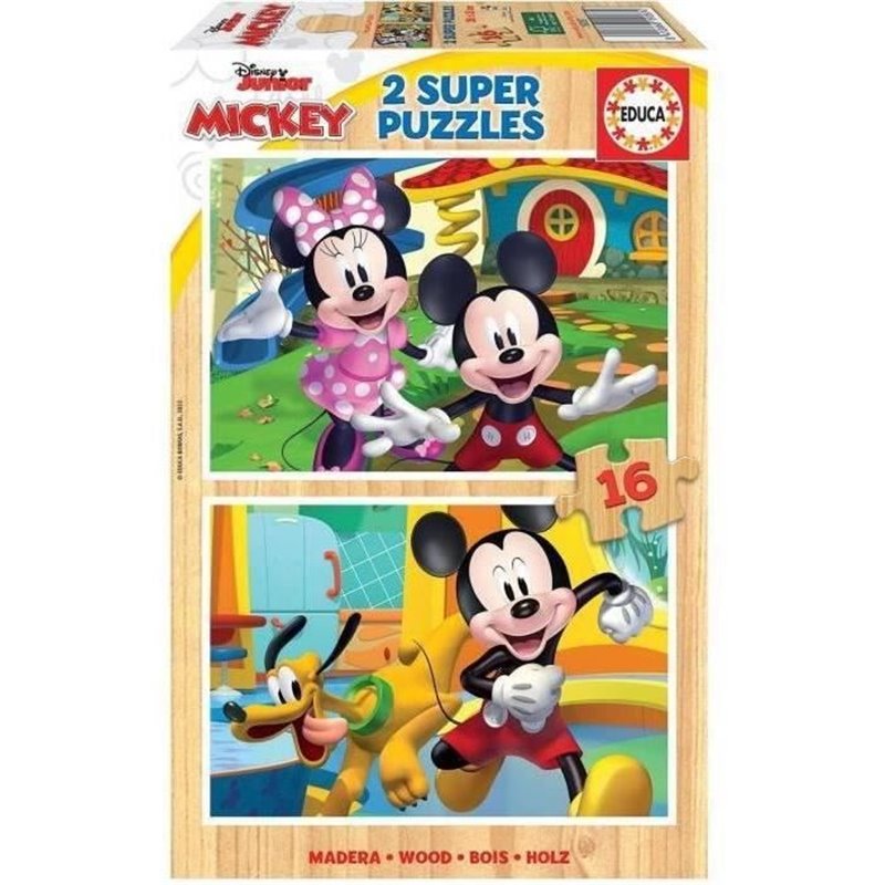 Set de 2 Puzzles Mickey Mouse 19287 16 Pièces 36 cm