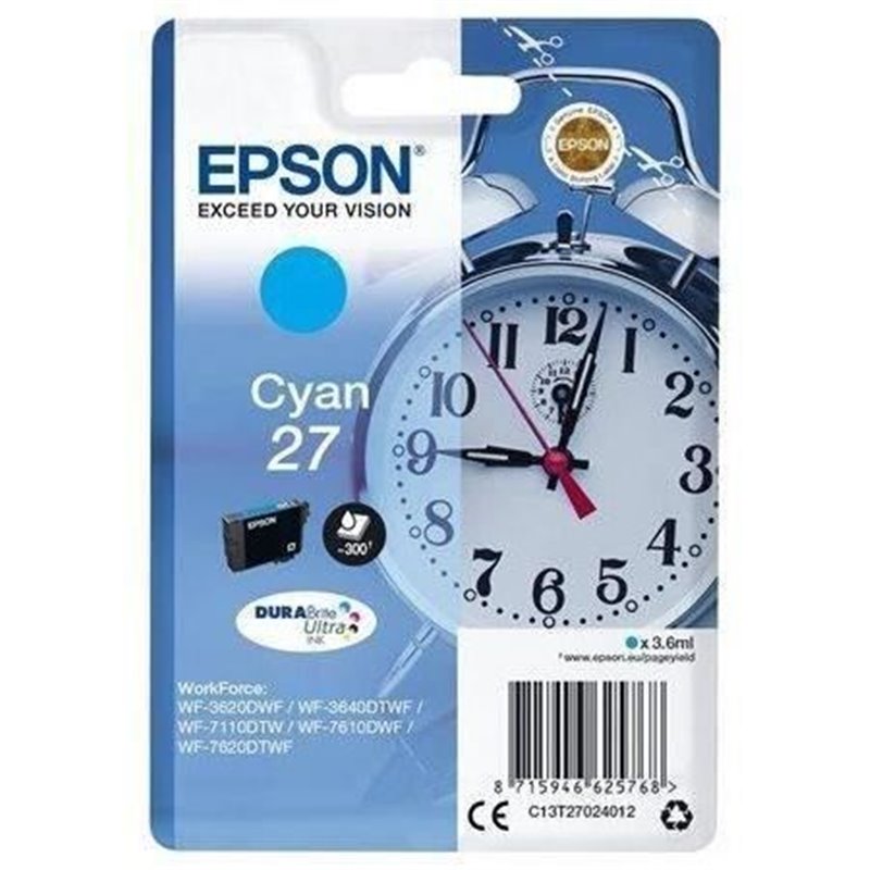 EPSON Cartouche d'encre T2702 Cyan - Réveil (C13T27024012)