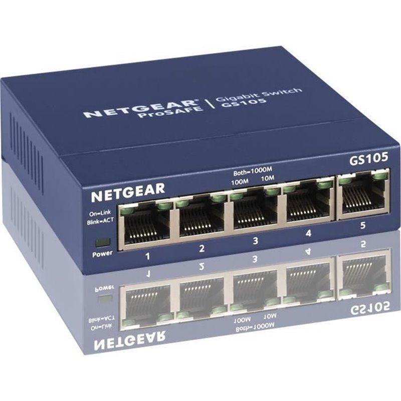 Netgear GS105 Non-géré Gigabit Ethernet (10/100/1000) Bleu