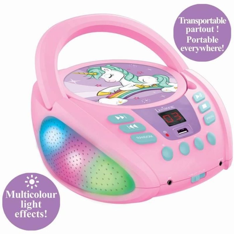 Image secondaire de Lecteur CD/MP3 Lexibook Enfant Rose Bluetooth Licorne