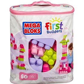 Mega Bloks - Sac Rose 60 blocs - First Builders  - Jouet de constructi