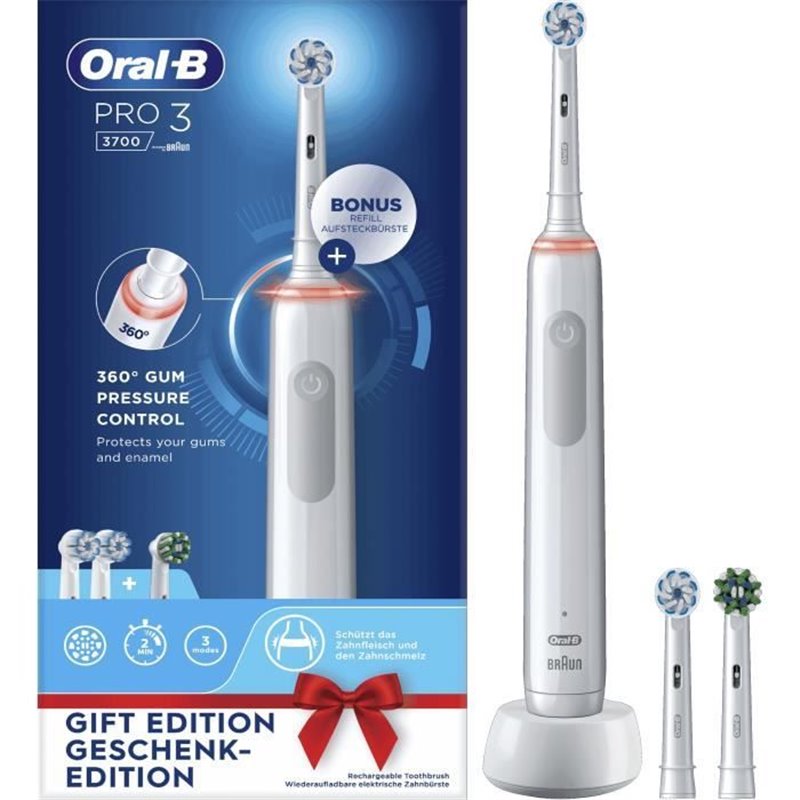 Oral-B PRO 3 3700 Adulte Brosse à dents rotative oscillante Blanc