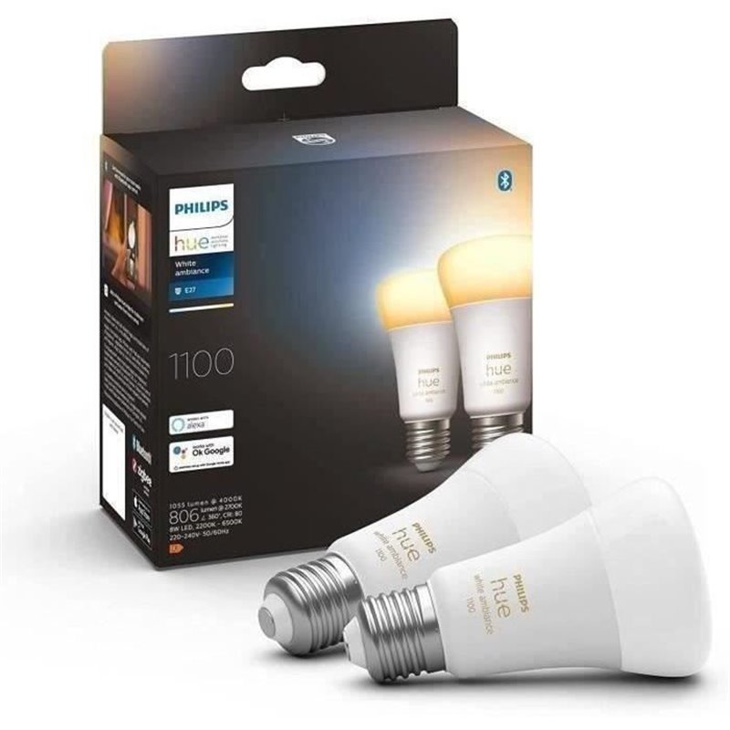 Philips Hue White ambiance A60 - Ampoule connectée E27 - 1100 (pack de 2)