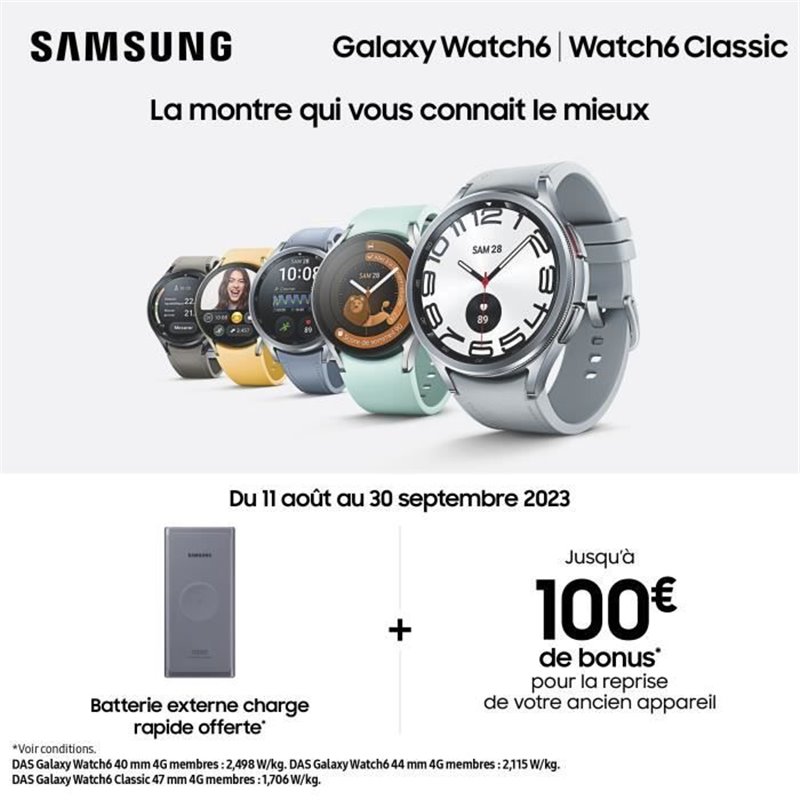 Image secondaire de Samsung Galaxy Watch6 Classic 43mm Argent Bluetooth