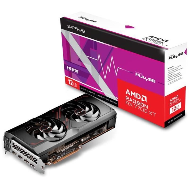 Carte Graphique Sapphire AMD RADEON RX 7700 XT 12 GB GDDR6