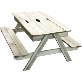 Table pique-nique en bois pour enfant avec bac a sable intégré PICSAND