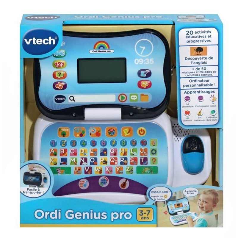 Vtech Jouets Electroniques Educatifs ORDI GENIUS PRO NOIR