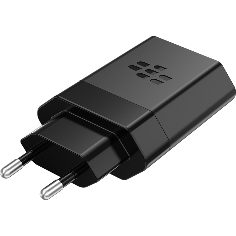 Chargeur de voyage BlackBerry noir pour smartphones équipés d'un port 