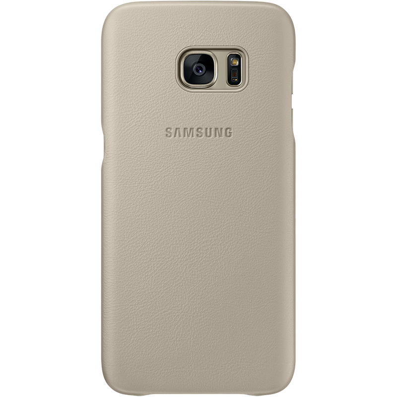 Coque rigide en cuir beige Samsung EF-VG935LU pour Galaxy S7 Edge G935