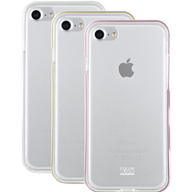 Lot de 3 bumpers Colorblock rose, doré et blanc pour iPhone 6/6S/7/8