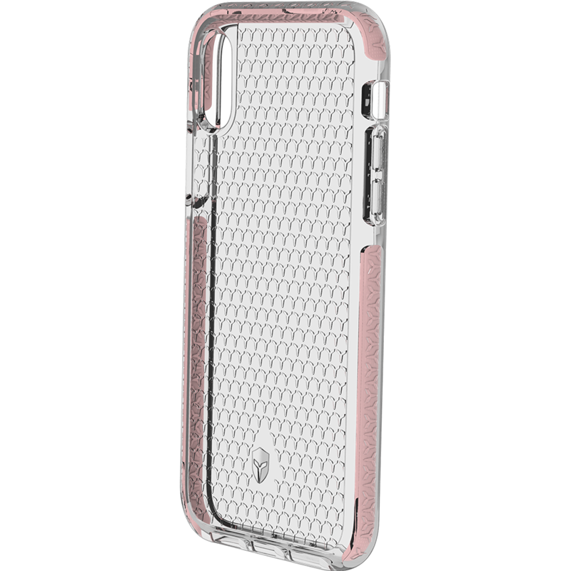 Coque Renforcée iPhone X/XS LIFE Contour Rose - Garantie à vie Force C