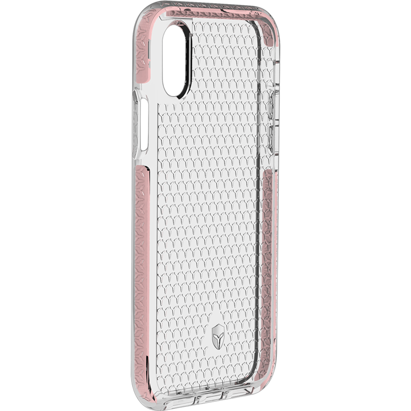 Image secondaire de Coque Renforcée iPhone X/XS LIFE Contour Rose - Garantie à vie Force C