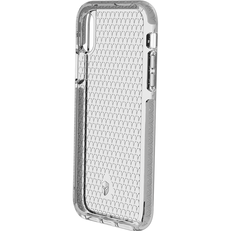 Coque Renforcée iPhone X/XS LIFE Contour Argent - Garantie à vie Force