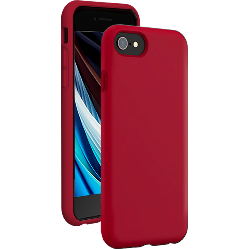 Coque Silicone SoftTouch Rouge pour iPhone SE 2022/SE/8/7/6S/6 Bigben