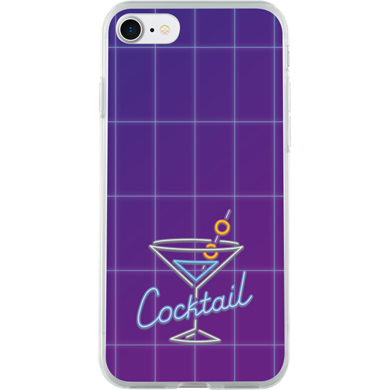 Coque rigide holographique cocktail pour iPhone SE (2020)/8/7/6S/6