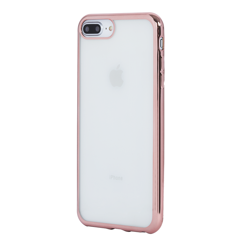 Image secondaire de Coque souple transparente métal rose pour iPhone 6 Plus/6S Plus/7 Plus