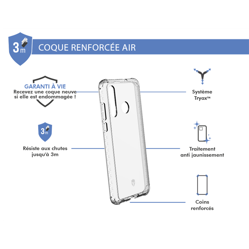 Image secondaire de Coque Renforcée Huawei P30 Lite AIR Transparente - Garantie à vie Forc