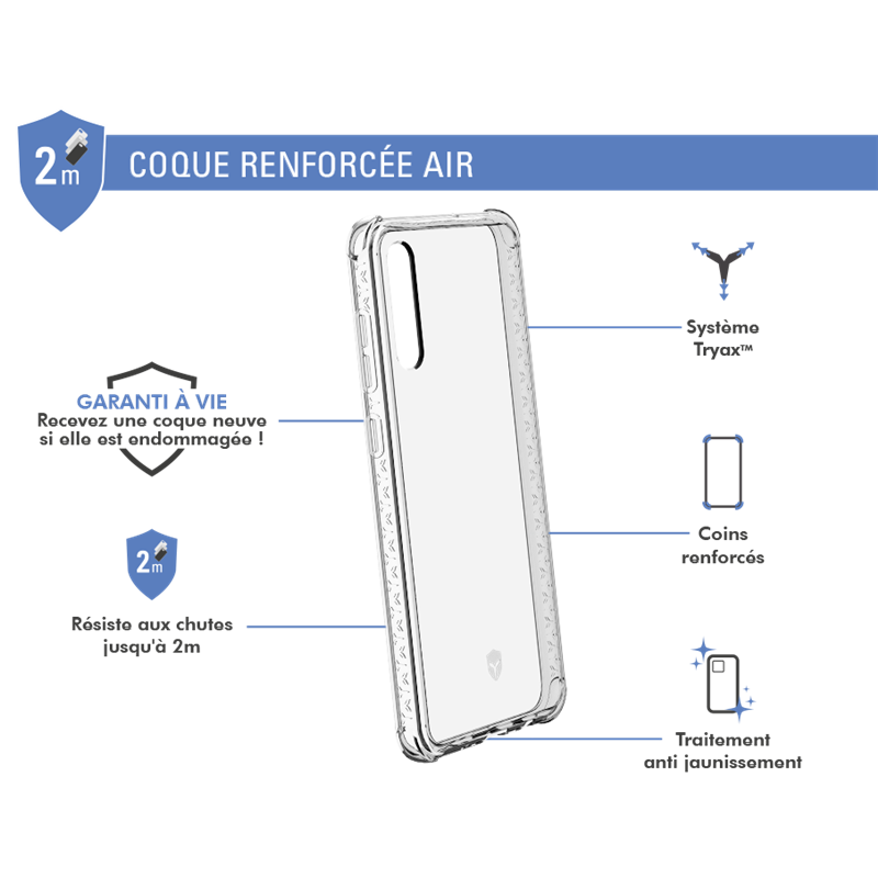 Image secondaire de Coque Renforcée Samsung G A70 AIR Transparente - Garantie à vie Force 