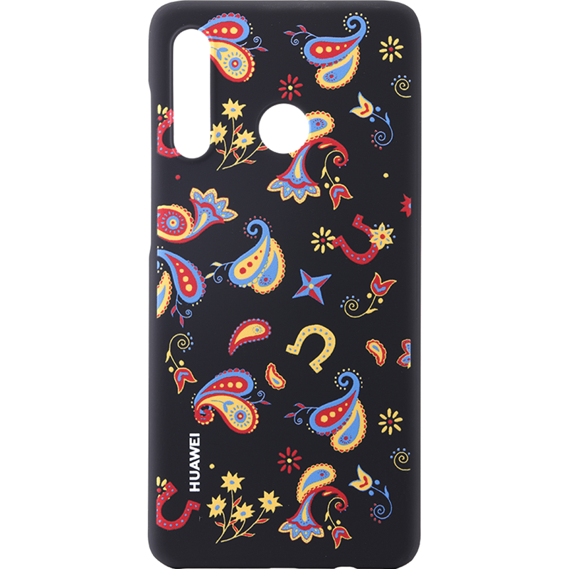 Image secondaire de Coque semi-rigide noire florale Huawei pour P30 Lite