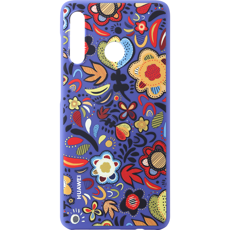 Image secondaire de Coque semi-rigide bleue florale Huawei pour P30 Lite