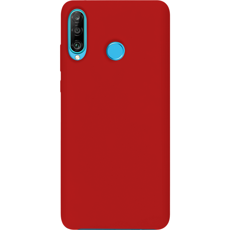 Coque rigide finition soft touch rouge pour Huawei P30 Lite