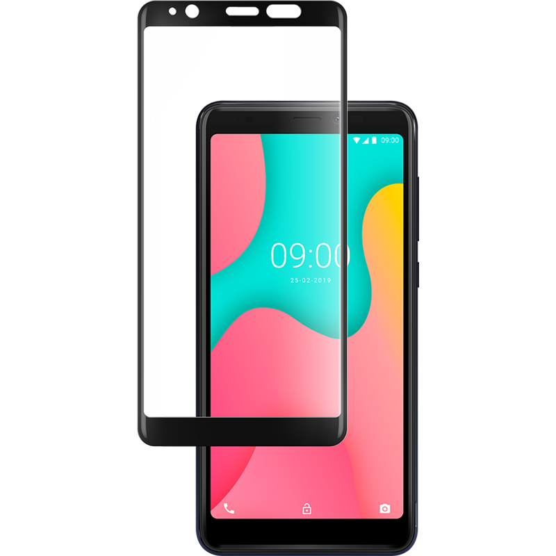 Protège-Écran contour noir en verre trempé pour Wiko Y60