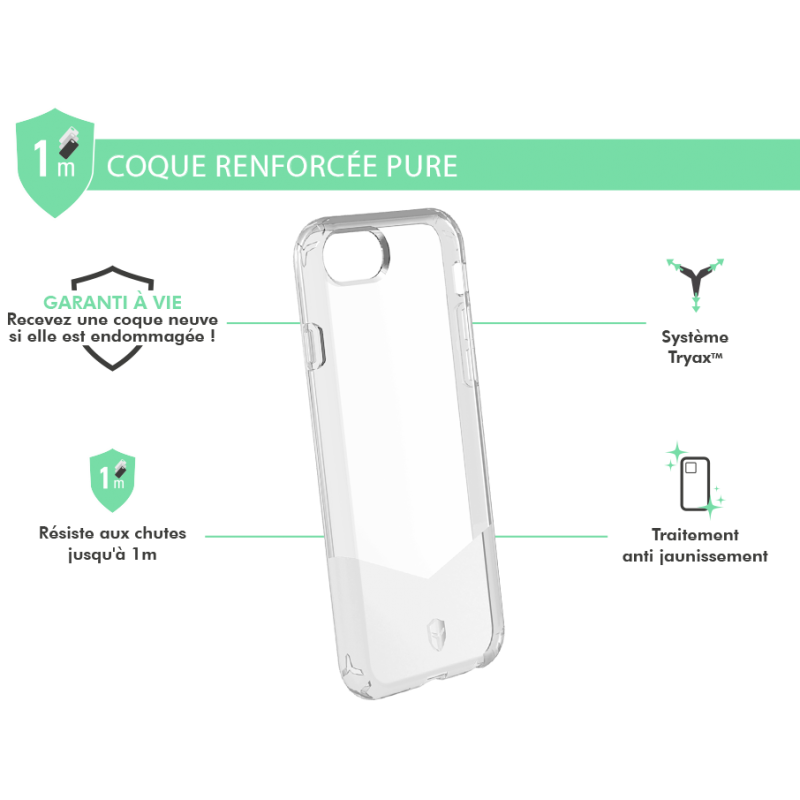 Image secondaire de Coque Renforcée iPhone SE 2022/SE/8/7/6S/6 PURE Transparente - Garanti