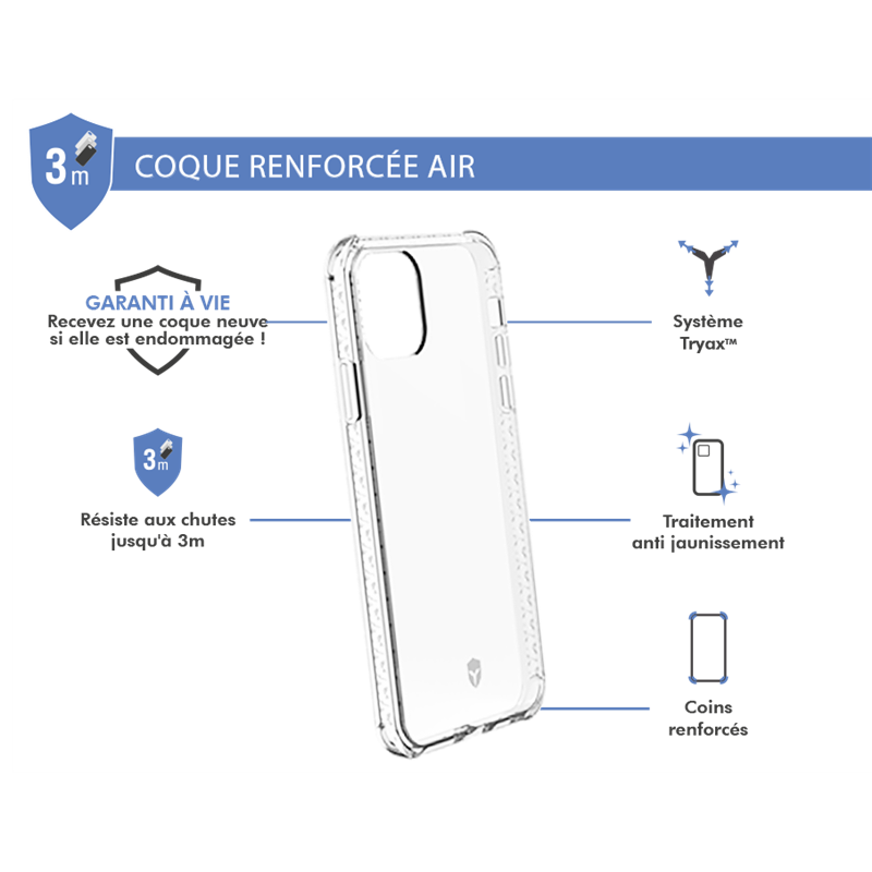 Image secondaire de Coque Renforcée iPhone 11 Pro Max AIR Transparente - Garantie à vie Fo