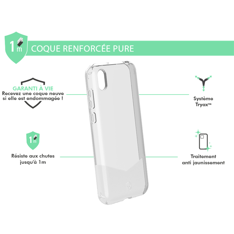 Image secondaire de Coque Renforcée Huawei Y5 2019 PURE Transparente - Garantie à vie Forc