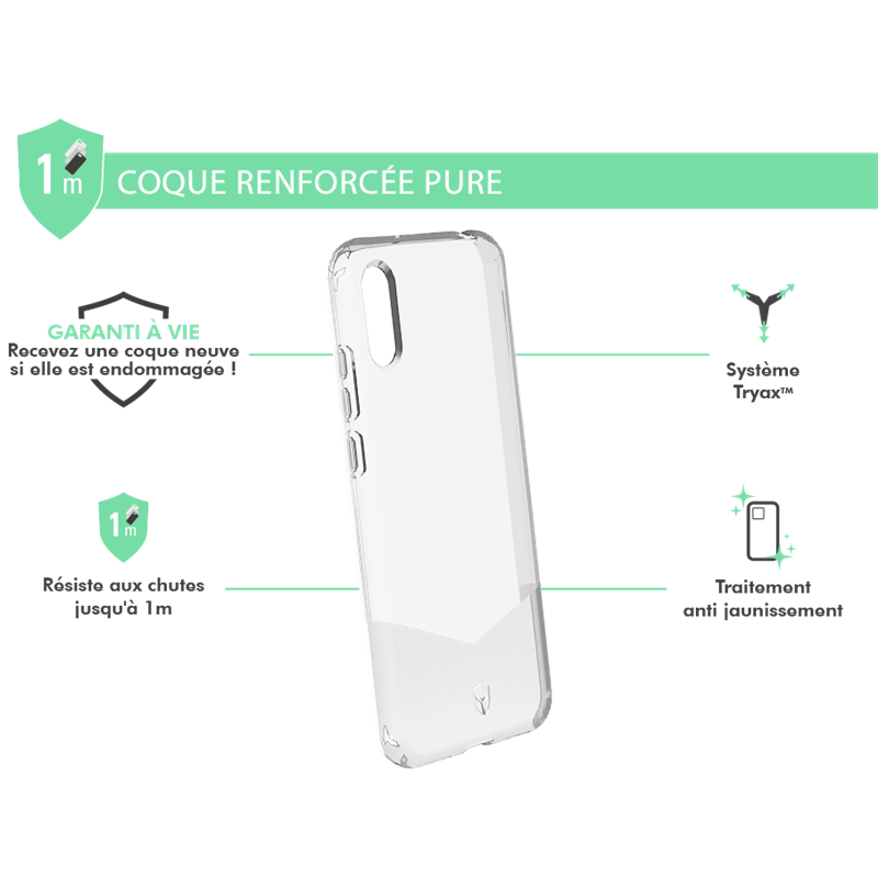 Image secondaire de Coque Renforcée Huawei Y6 2019 PURE Transparente - Garantie à vie Forc