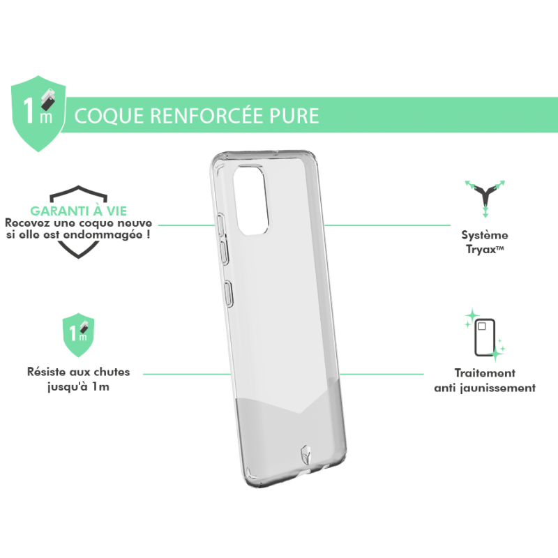 Image secondaire de Coque Renforcée Samsung G A51 PURE Transparente - Garantie à vie Force