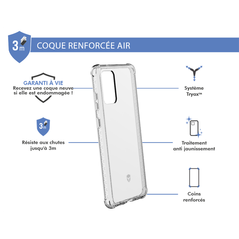 Image secondaire de Coque Renforcée Samsung G S20+ AIR Transparente - Garantie à vie Force