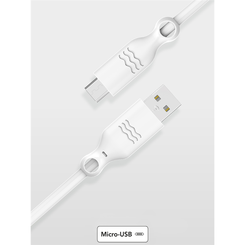 Câble Recyclable USB A/micro USB 2m Blanc Just Green