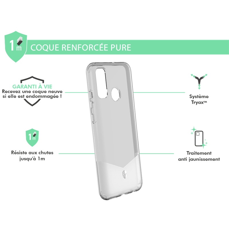 Image secondaire de Coque Renforcée Huawei P Smart 2020 PURE Transparente - Garantie à vie