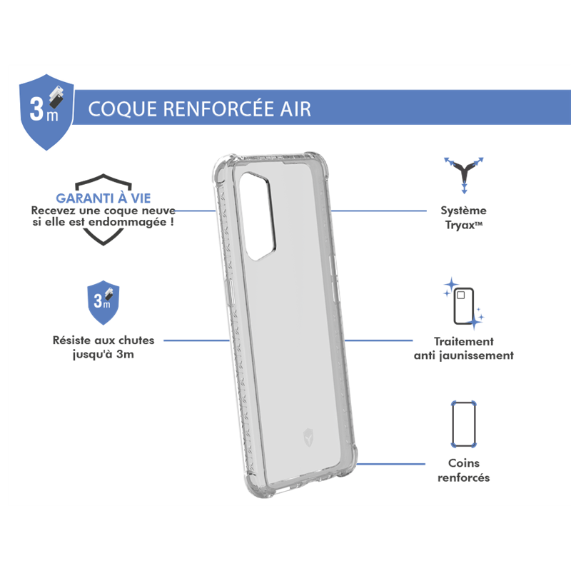 Image secondaire de Coque Renforcée Oppo Find X2 Lite AIR Transparente - Garantie à vie Fo