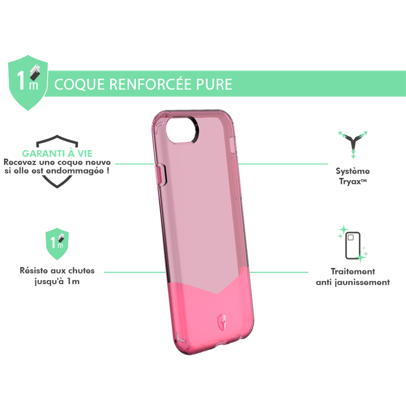 Image secondaire de Coque Renforcée iPhone SE 2022/SE/8/7/6S/6 PURE Rouge - Garantie à vie