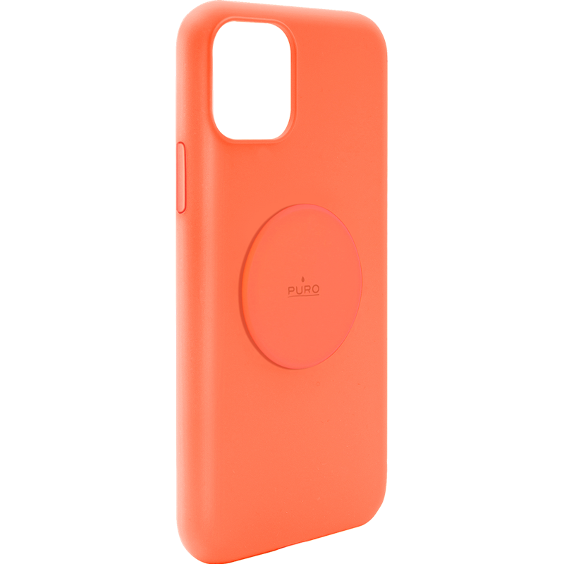 Coque Silicone Icon aimantée Orange Fluo pour iPhone 11 Puro