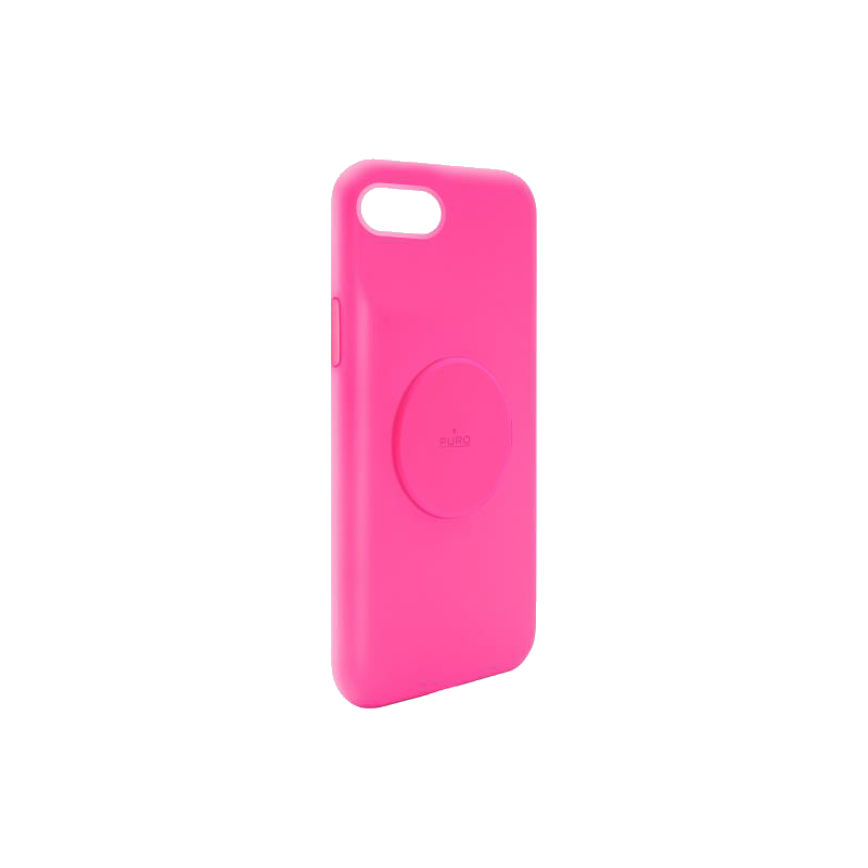 Coque Apple iPhone 6/7/8/SE/SE22 Silicone Icon aimantée Fuchsia Fluo P