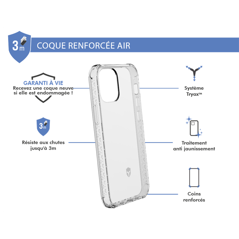 Image secondaire de Coque Renforcée iPhone 12 mini AIR Transparente - Garantie à vie Force