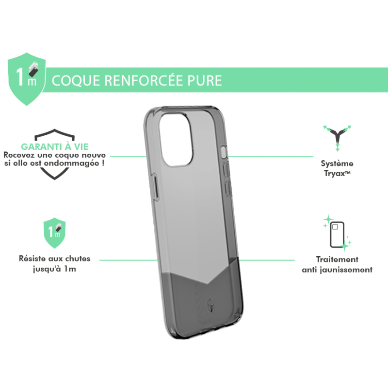 Image secondaire de Coque Renforcée iPhone 12 Pro Max PURE Noire - Garantie à vie Force Case