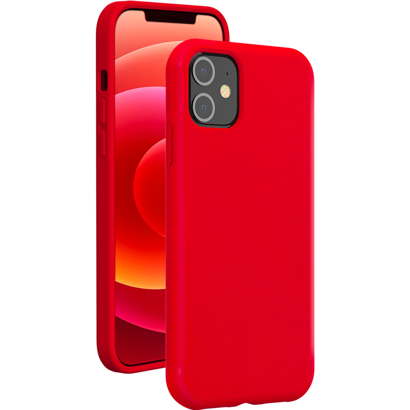 Coque Silicone SoftTouch Rouge pour iPhone 12 / 12 Pro Bigben