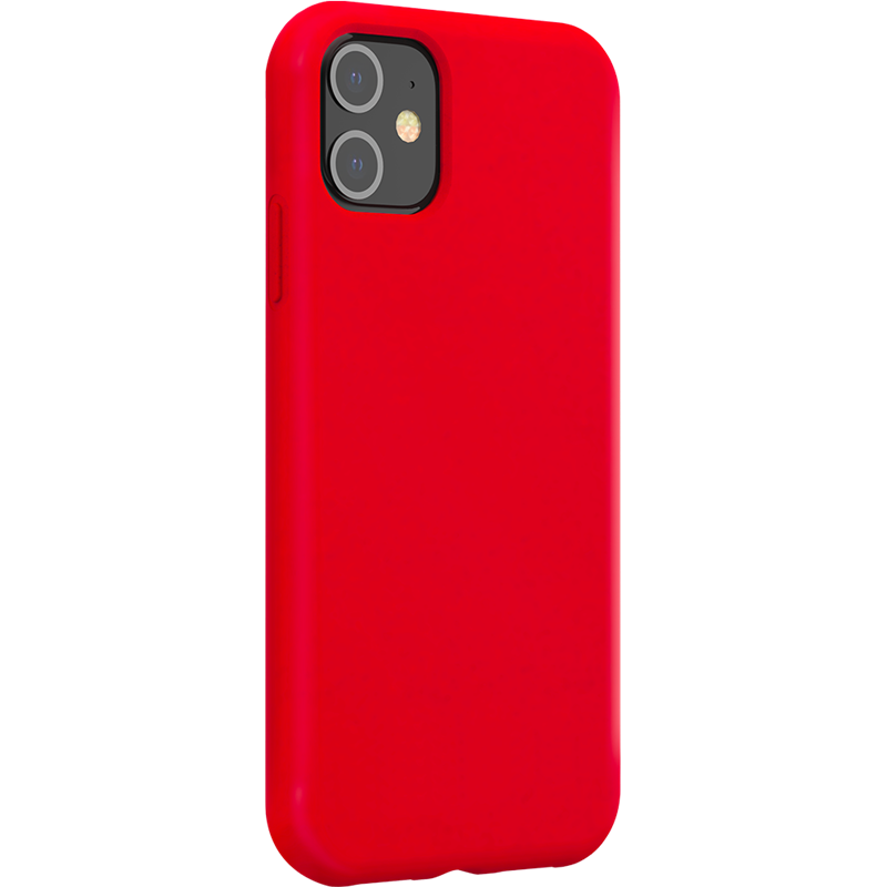 Image secondaire de Coque Silicone SoftTouch Rouge pour iPhone 12 / 12 Pro Bigben